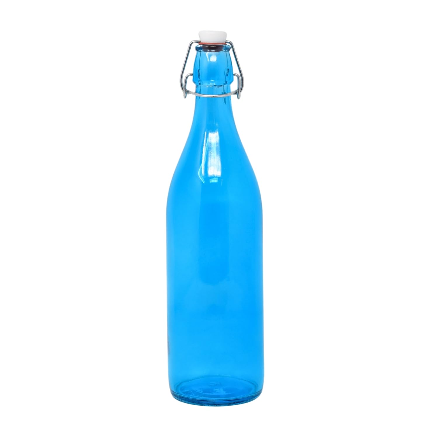 UNIQUE HOME LIVING Glass Water Bottle, 1 Litre Water Juice Beverage Container, BPA-Free Leakproof Reusable Drinking Bottle with Clip Top Lid