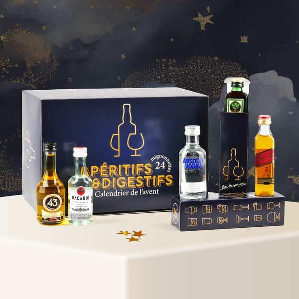 BienManger.com Calendrier de l'avent mini-bar 24 mignonnettes - Le calendrier de 24 bouteilles