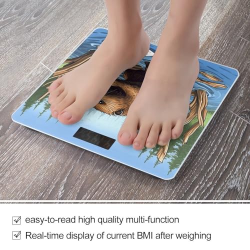 Báscula digital de baño con diseño Busy Beaver 26x26 cm miniatura 5