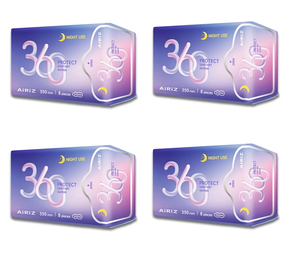 Truly Grow TIENS Airiz 360 Protect Sanitary Napkin For Night Use-350MM 8 N (New Pack) Pack of 4 (B0CQW93C42) Amazon Price History, Amazon Price Tracker