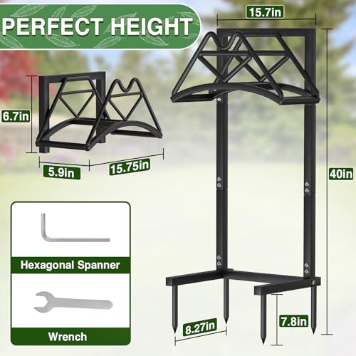 Image of Qatsrin Garden Hose Holder Holds 160ft, Detachable Water Hose Storage Black