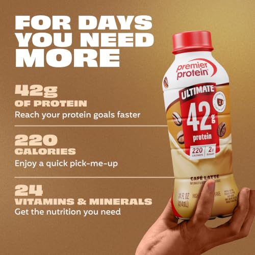 Image of Premier Protein ULTIMATE 42g High Protein Shake +Energy, Cafe Latte, 12 Ct