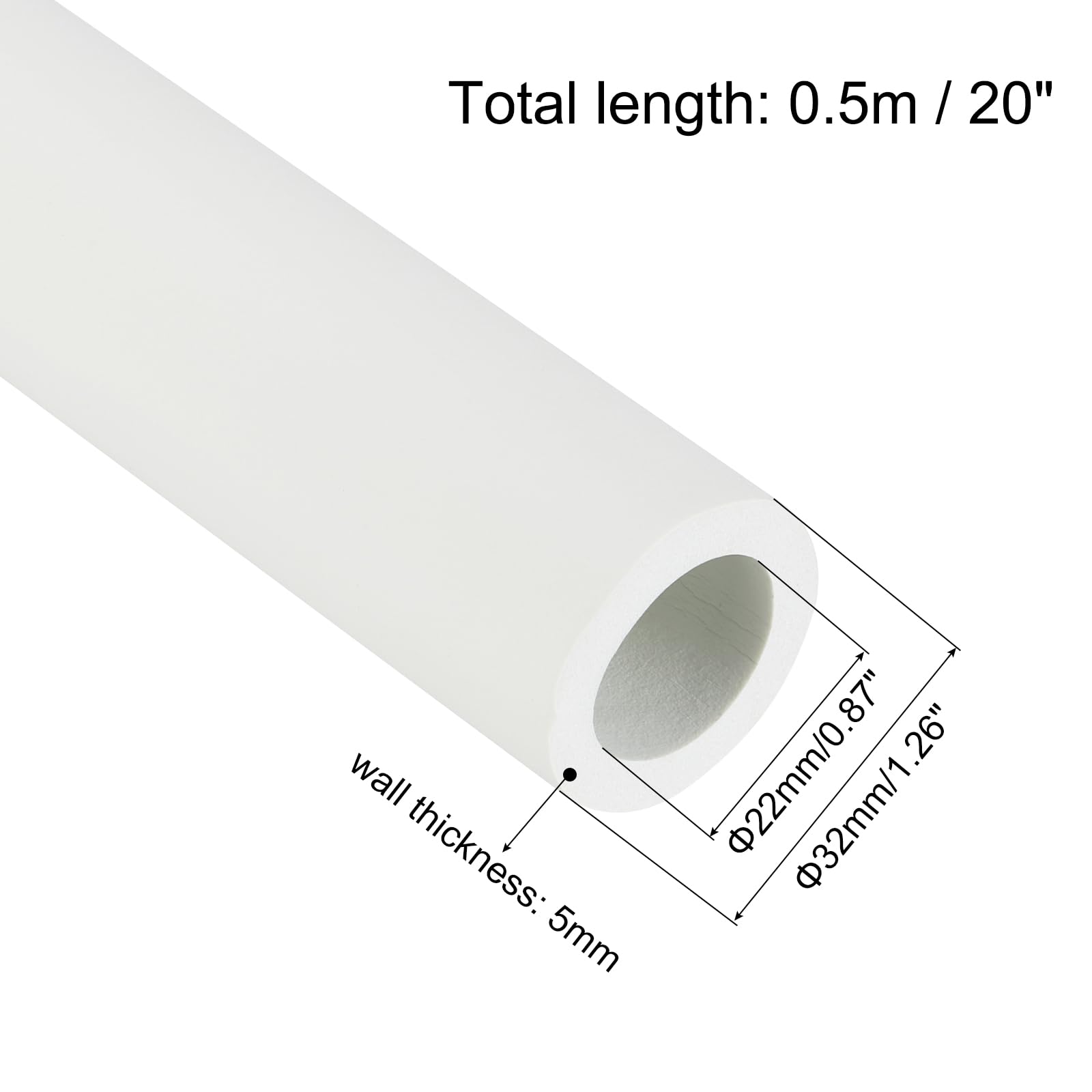QUARKZMAN Tubo Isolante In Schiuma Per Maniglie – Diametro Interno 12 Mm, Esterno 20 Mm, Lungo 0,5 M, Rosso, Antiscivolo E Termico