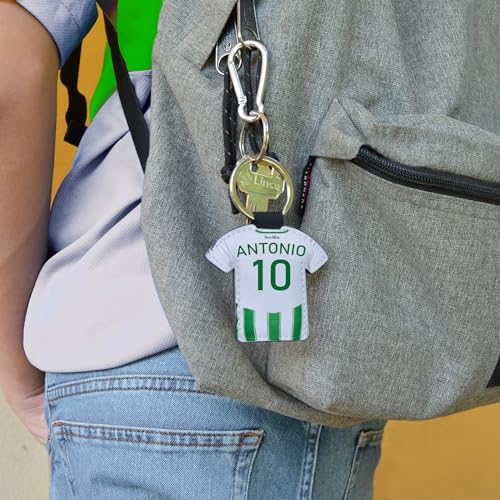 Taza del Betis personalizada con nombre y número más llavero del Betis caja de regalos del Betis taza de cerámica para te café o chocolate de 325 ml regalos para fanáticos del futbol(Betisx2c)