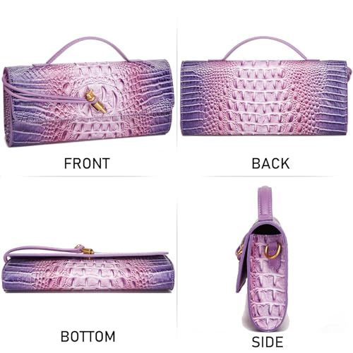 Trendy Women Crocodile Evening Clutch Purse Crossbody Shoulder Handbag Cute Vegan Leather Satchels3