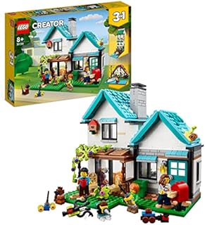 LEGO 31139 Creator 3 w 1 Przytulny dom, Zestaw do Budowania z Klocków z 3 Domami, Minifigurki i Akcesoria, Pomysł na Prezent dla Dzieci, Kreatywna Zabawka dla Chłopca i Dziewczynki