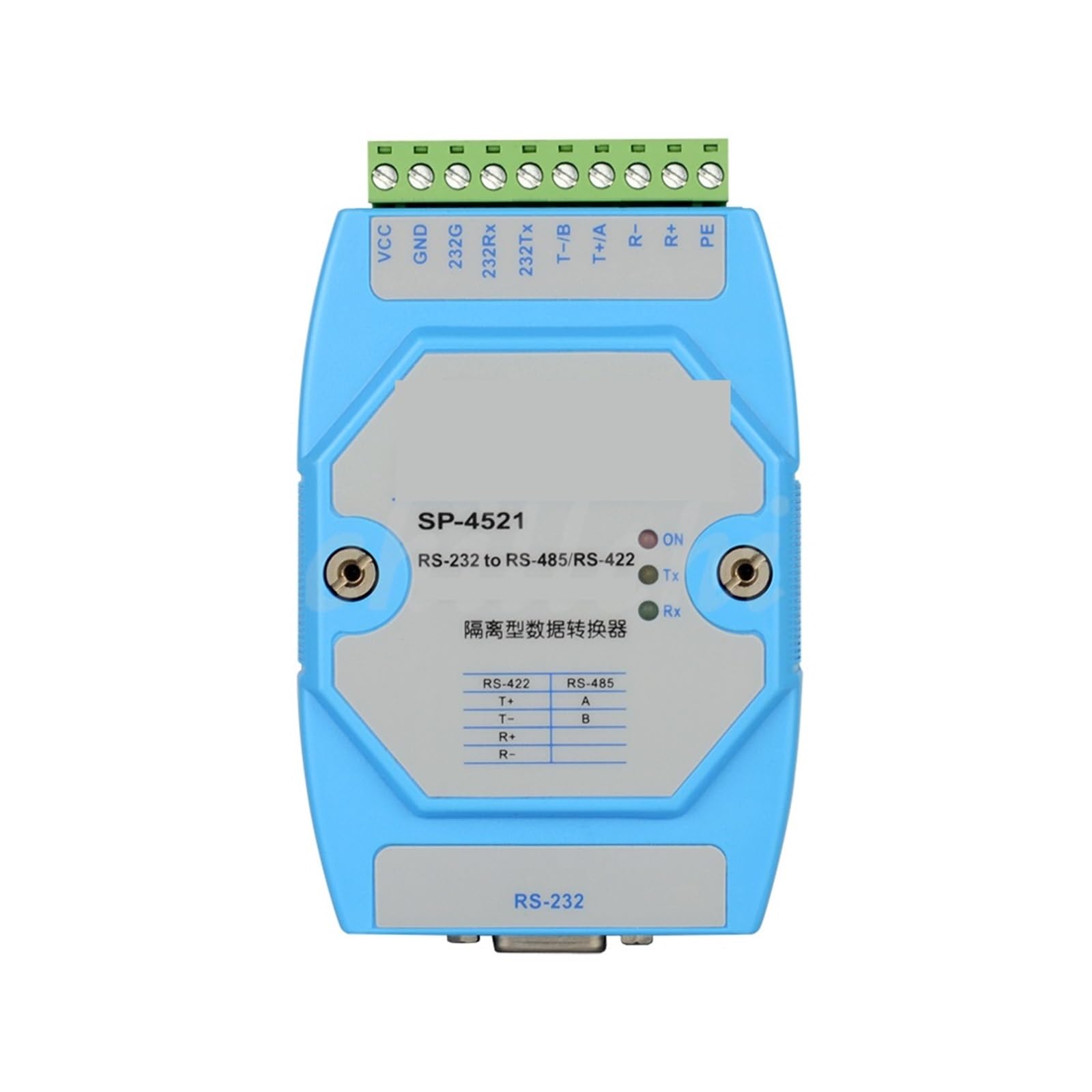 Tipo de Aislamiento RS232 a RS422 Convertidor RS485 Módulo conversión Puerto Serie