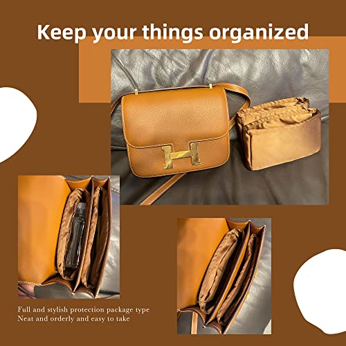 Dgaz Silk Purse Organizer Insert Fits Constance 19/24 ，Silky Smooth Bag Organizer，Luxury Handbag & Tote Shaper（Gold，C19） #TOP7