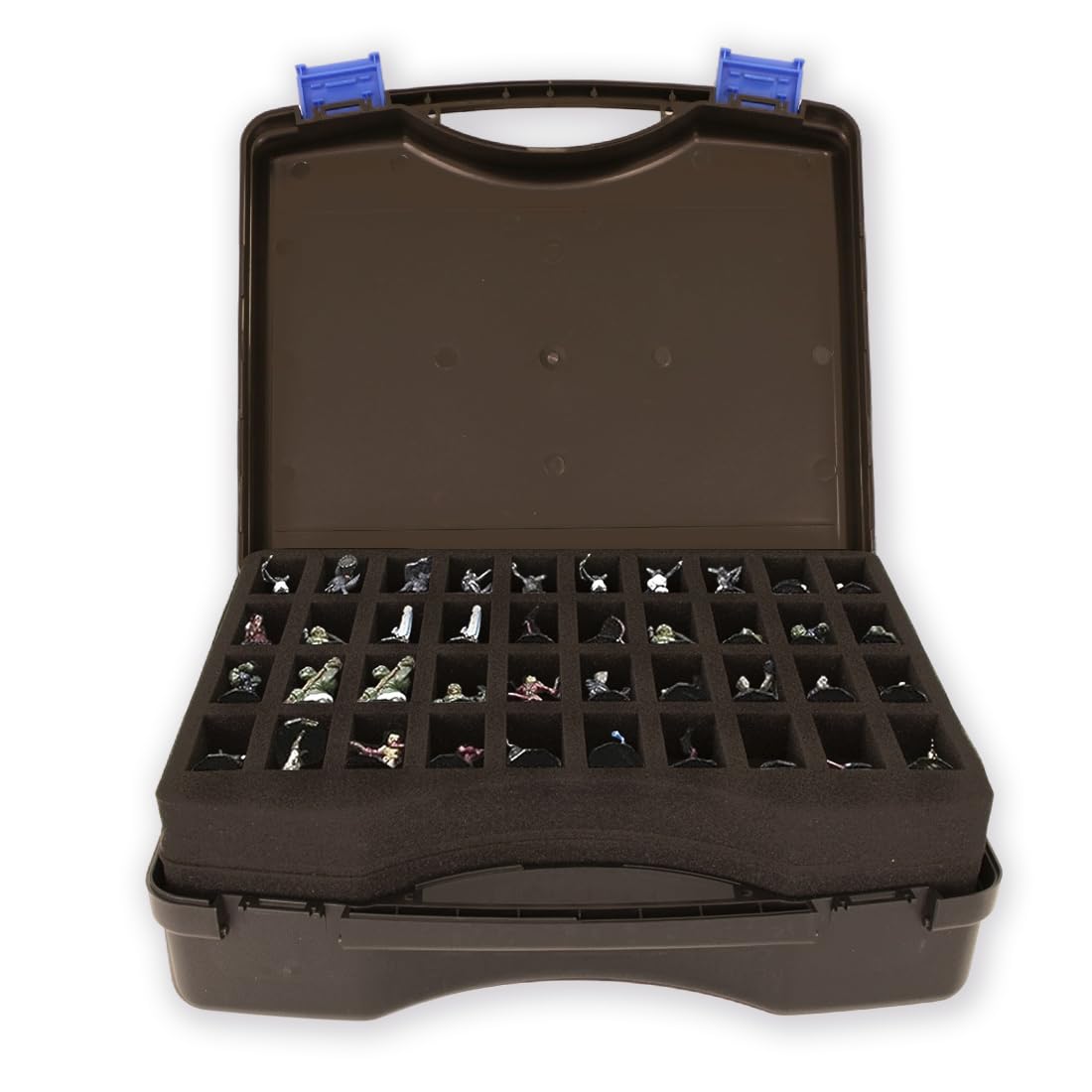 Hartem - Transport Case for Miniatures | Waterproof Hard Case with Shockproof Foam Trays | Special for Model Making and Wargames | Capacity: 120 Figures | 32 x 36 x 14 cm