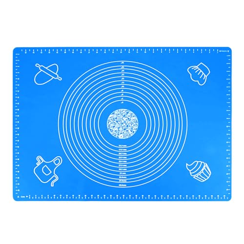 Acooruiteng Silicone Baking Mat Silicone Pastry Mat Reusable Silicone Baking Mats Non Stick Silicone Rolling Mat Silicone Baking Sheets 50 x 40 cm Pastry Rolling Mat for Pastry Pie Bread Cake Blue Acooruiteng Silicone Baking Mat Silicone Pastry Mat Reusable Silicone Baking Mats Non Stick Silicone Rolling Mat Silicone Baking Sheets 50 x 40 cm Pastry Rolling Mat for Pastry Pie Bread Cake Blue