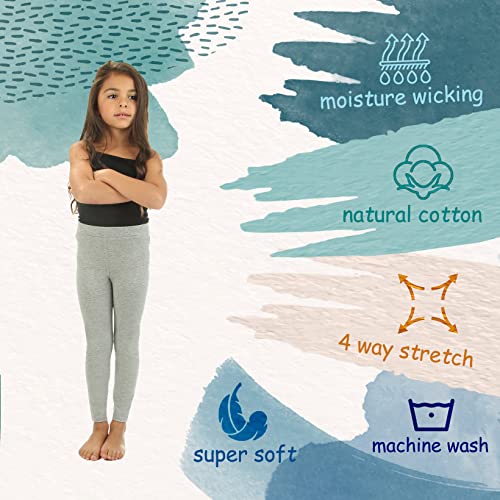 Silky Toes Little and Big Girls Premium Cotton Leggings/Size 2t to 16/ Many Colors for School Uniform Grey4