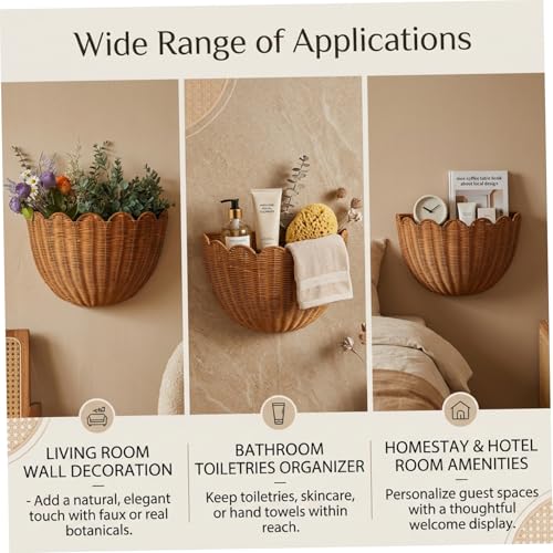 Cestas de mimbre para pared rusticas 15x28 cm para cocina 3