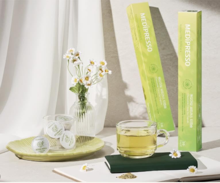 MEDIPRESSO Tea Capsules for Nespresso, Blend Teas, 10 pods (Pack of 1) Made in Korea (Chamomile Citrus Tea Capsule)