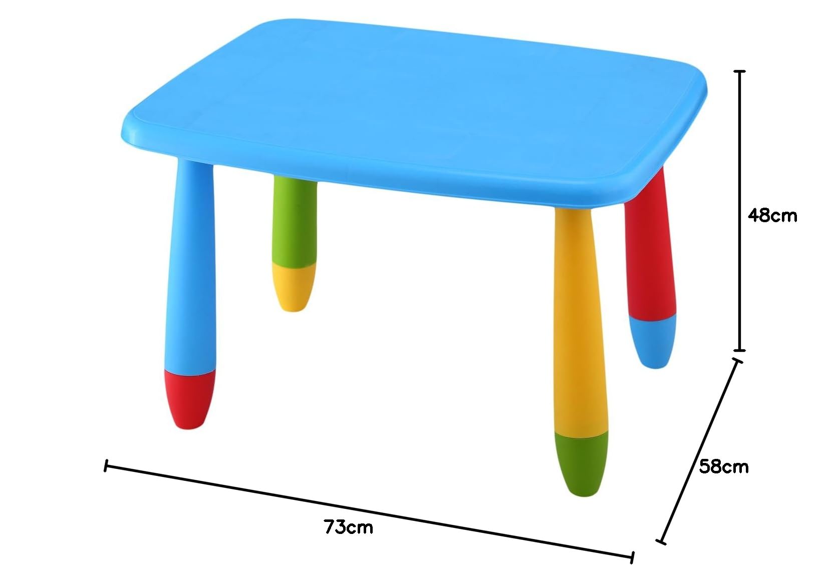 Mueblear 90043 - Tavolo per bambini rettangolare in plastica, 73 x 58 x 48 cm, colore: blu