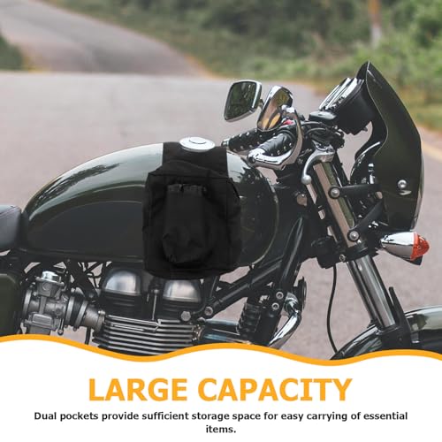 Alforja para moto y ATV de tela Oxford 600D con doble bolsillo y colgante frontal para herramientas, organizador para deportes todoterreno miniatura 7