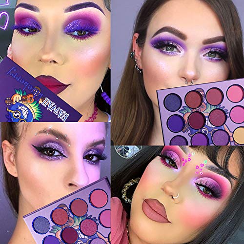 De'lanci Purple Eyeshadow Palette,12 Colors Matte Shimmer High Pigmented Mini Makeup Eyeshadow Pallet,Bright Natural Blendable Long-Lasting Waterproof Hypoallergenic Small Cheap Pallets Eyeshadow #TOP4
