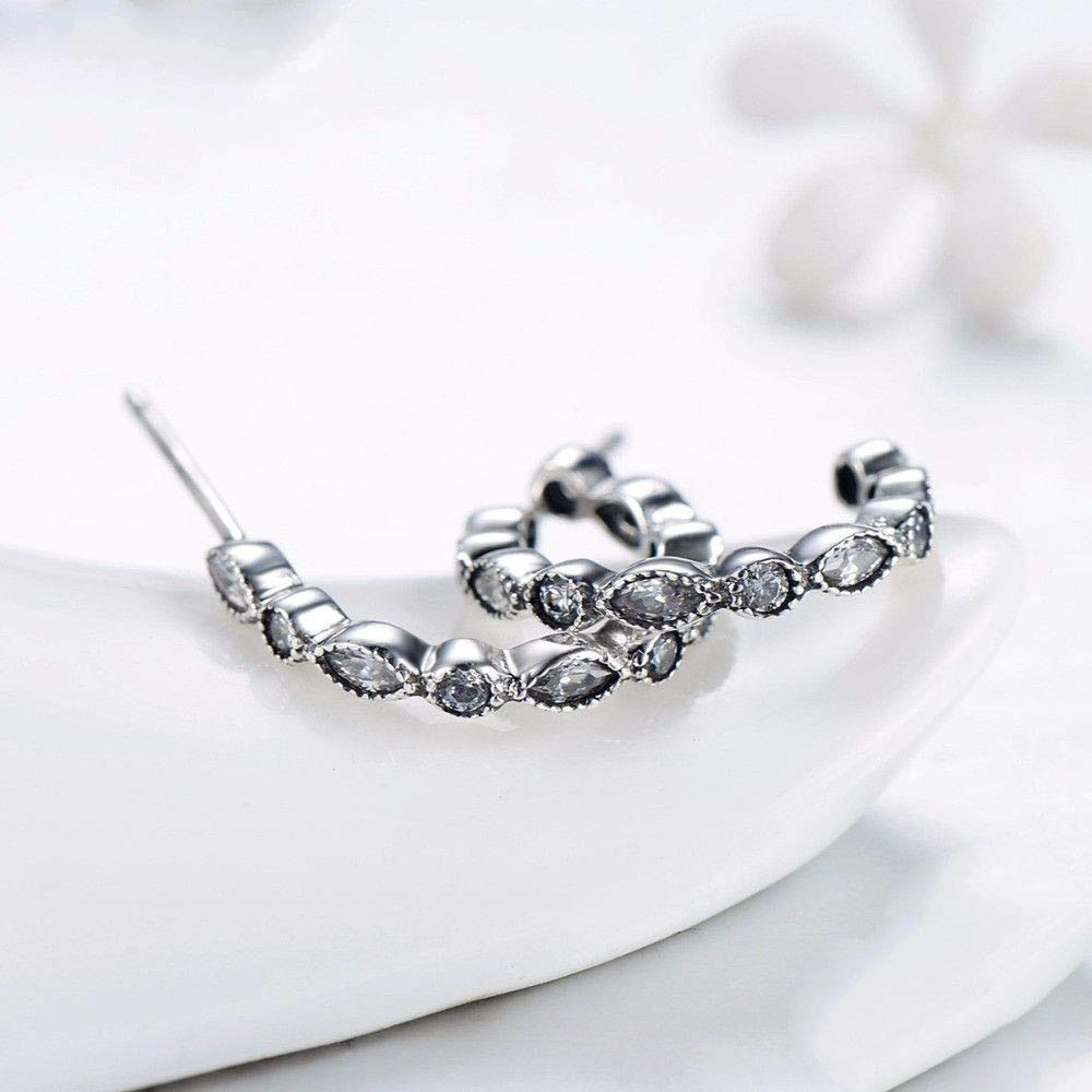 orecchino Orecchini Pendenti Orecchini a Bottone in Argento Sterling s925 Design Semplice con zirconi Trasparenti per Le Donne Gioielli da Sposa Gioielli Accessori per Ragazze Accessori Moda per