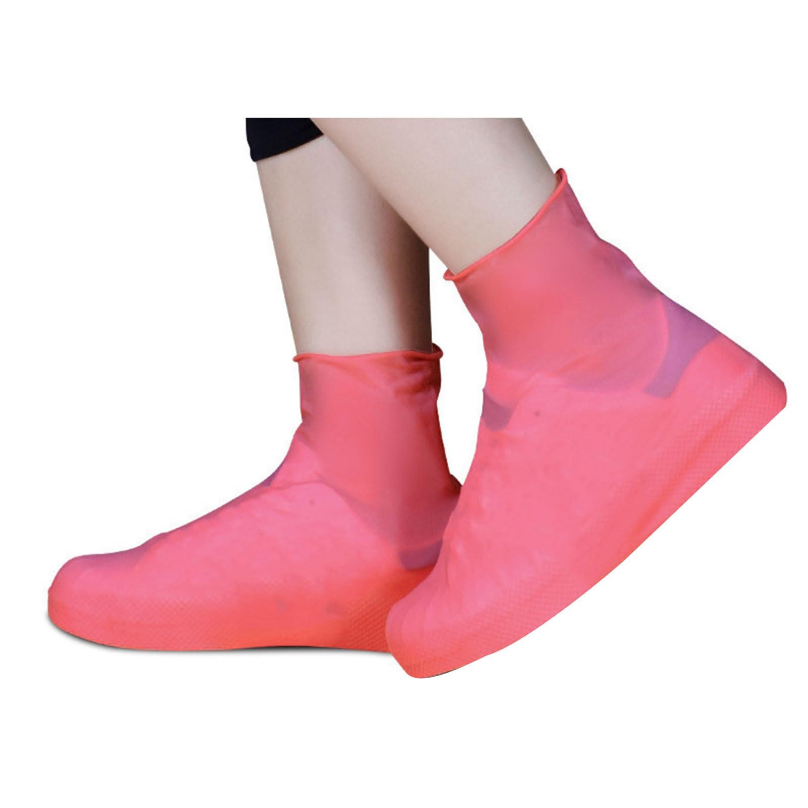 Msioytog Rainy Season Silicone Rain Boot Cover Thickened Nonslip Waterproof Latex Rain Boot Cover Outdoor Shoe Accessory