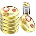 6Pcs Wide Mouth Mushroom Liquid Culture Lid Grain Spawn Cultivation Mason Jar Lid with 0.2 micron PTFE Syringe Filter & 20mm Self Healing Injection Ports For Mushroom Growing Mycology(Golden)