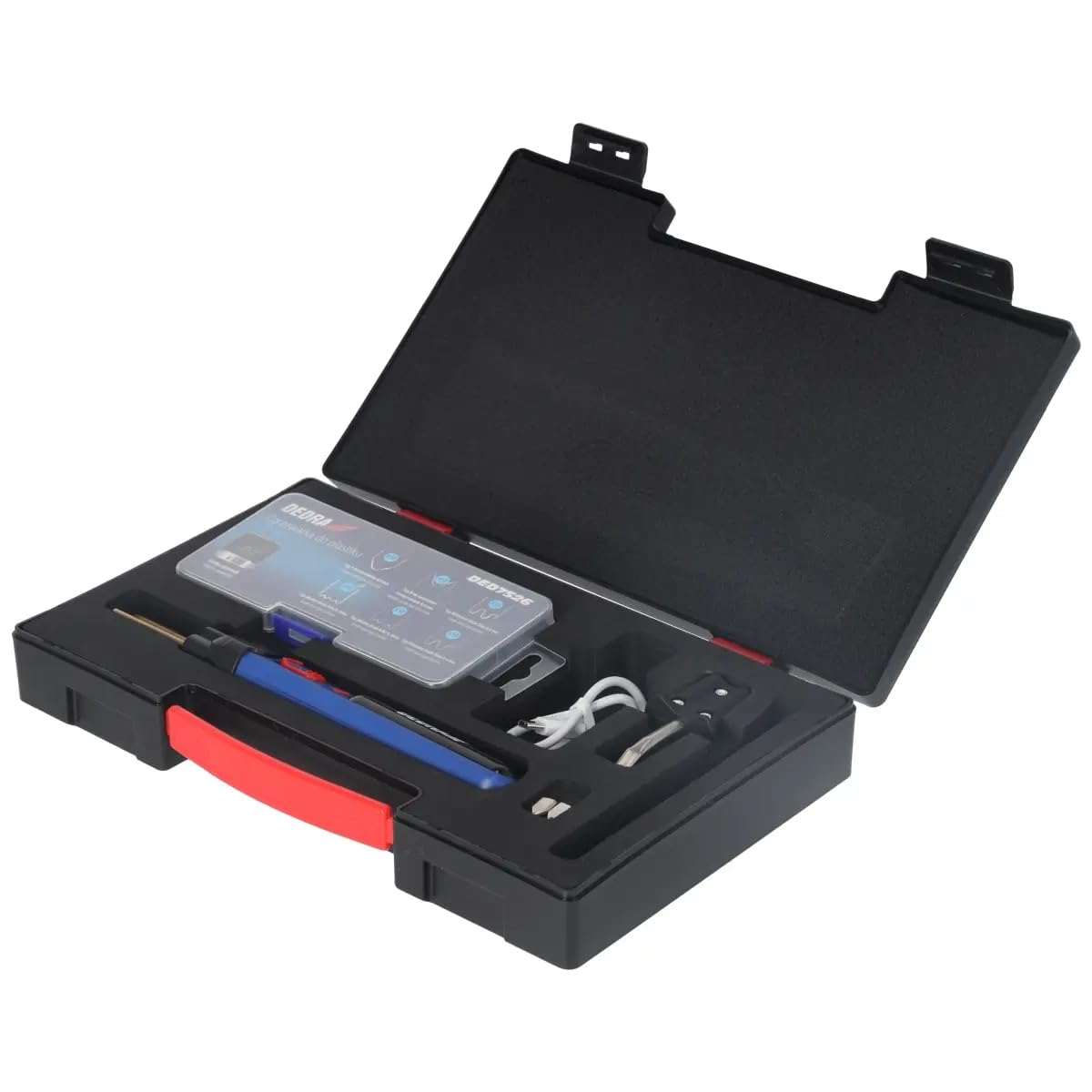 DEDRA Soudeuse Plastique Sans Fil 4V (DED7526) – Agrafeuse à Chaud Rechargeable 550°C – Kit de Réparation Rapide pour Pare-Chocs, Plastique Automobile et Ménager – Inclus 400 Agrafes
