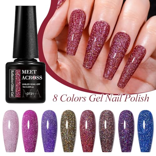 Set de Esmaltes en Gel Reflectantes Glitter 8 Colores miniatura 3