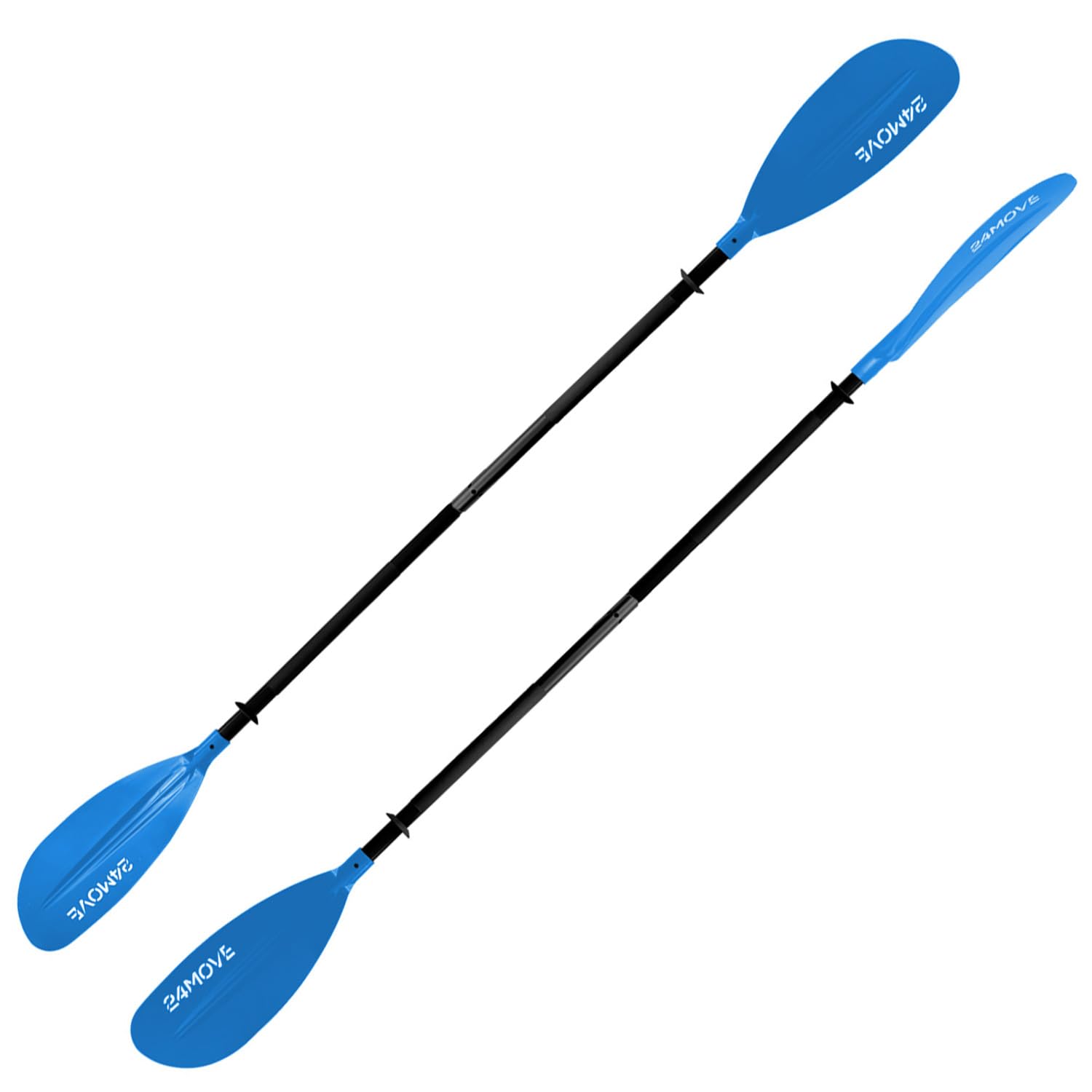 24MOVE® Doppelpaddel LAGO Paddel 220cm Kanupaddel Aluminium, Stand-Up Paddling, Paddel für Kajak, Schlauchboot, verstellbar