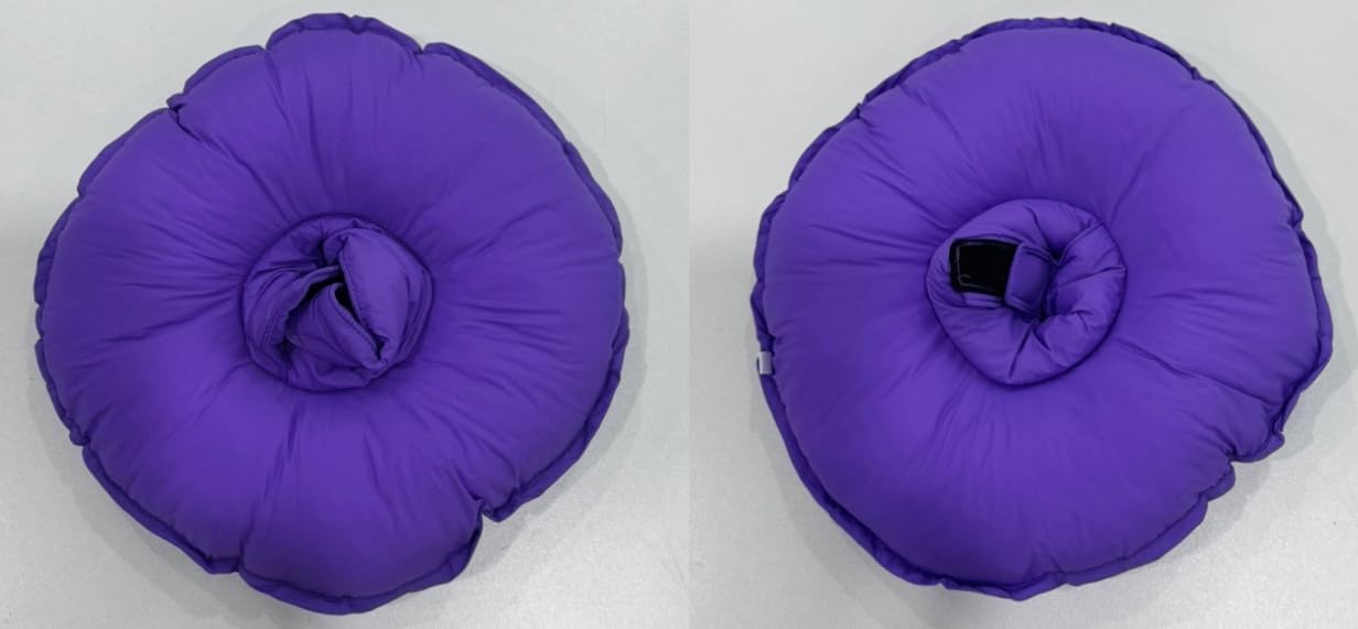 Cat Cone with Neck, Waterproof Cat Vet Collar Soft Neck Doughnut Ring Anti Wound Lick Collars for Post Operation Prevent Pet From Licking the Wound(Purple, L)