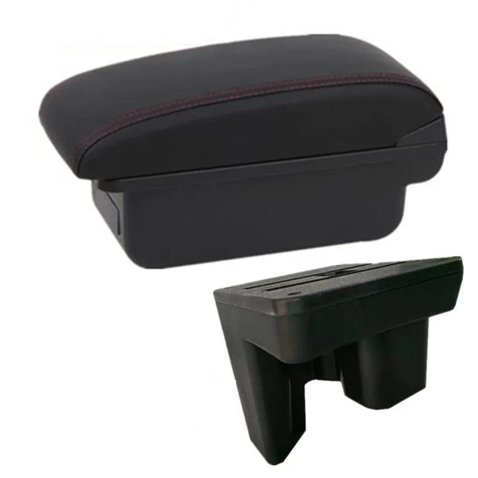 NMJLQW Storage Rack Armrest Box With Multifunctional Support PU Upholstered Car Interior Modification Accessories For Hilux(A red line No USB)