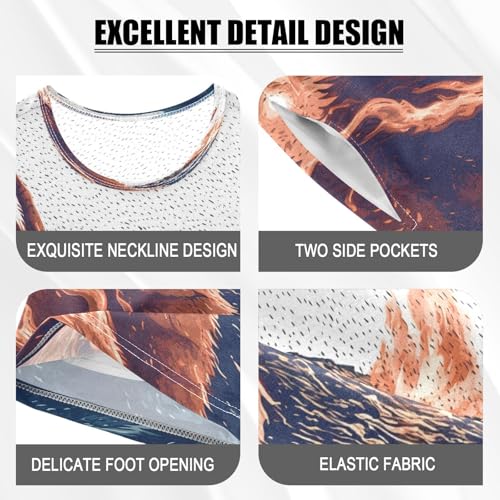 ALAZA Dragon Red Blue Pajamas Set Short Sleeve Cotton Sleepwear Summer Pjs 2 Piece 5-14Y4