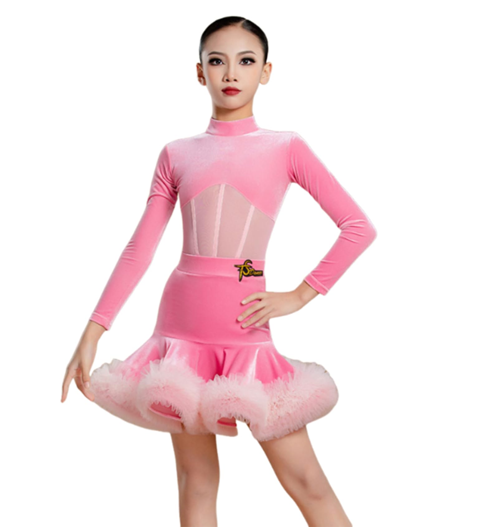 Robe longue de cha-cha en velours de qualité supérieure pour gala 160cm