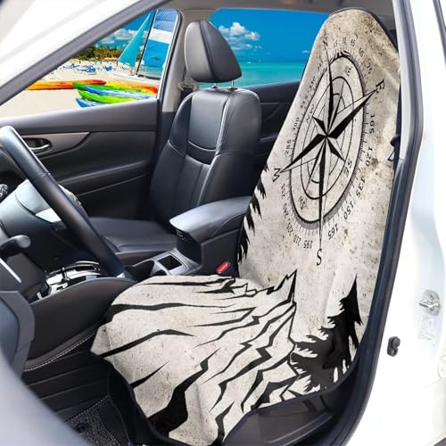 Image of Mountain Car Seat Towel Cover Fashion Auto Interior Waterproof Soft Auto Seat Covers Anti-Slip Vehicle Seat Protector Universal Size Fit for Most Cars SUVs Trucks Vans