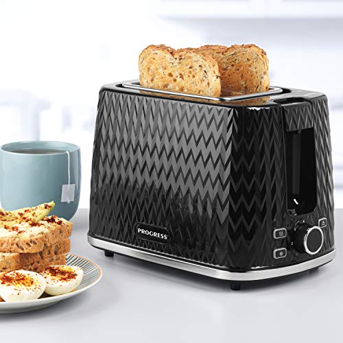 Progress® EK3860PBLK-VDE Chevron 2-Scheiben-Toaster, schwarz, 930 W – Bild 3