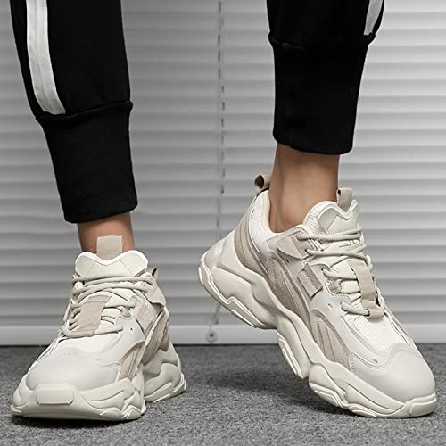 Image of ANUFER Mens PU Sport Shoes Fashion Chunky Sneakers Height Increasing Trainers
