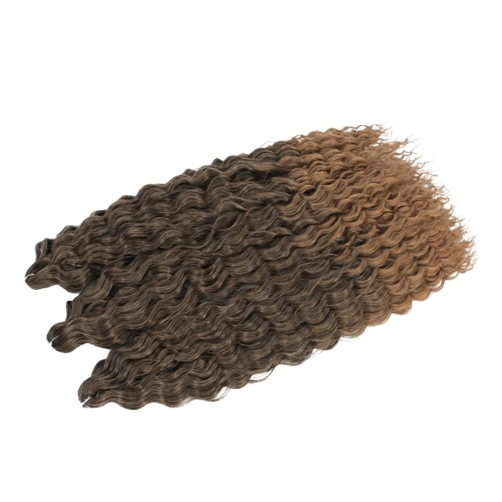 Zestaw 3 długich kręconych peruk, szydełkowe falowane włosy, dla czarnych kobiet, głębokie warkocze do warkoczy boho (T1B/27,30 cala-75 cm)