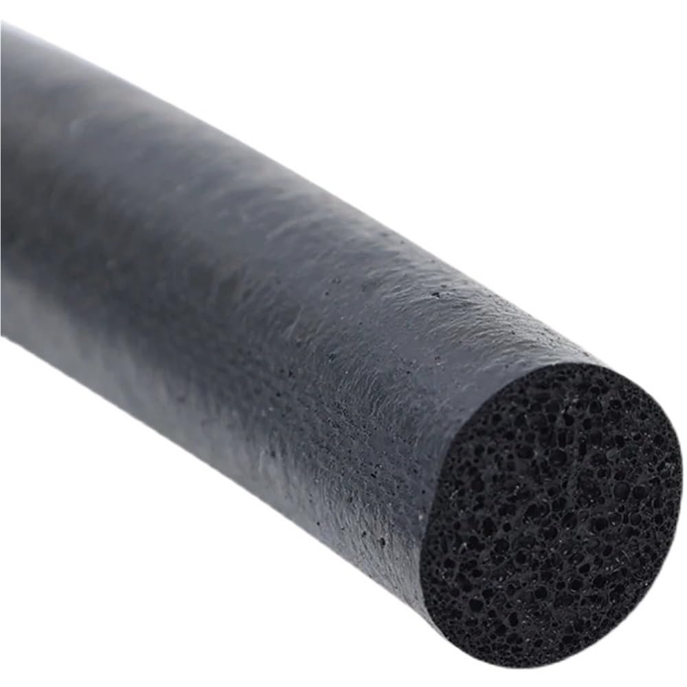 Solid Seal Gasket EPDM Rubber Foam Sealing Bar Strip, Black Sponge Seal Circular Headed Cord for Cabinet Door 1 piece(18mm*1m)