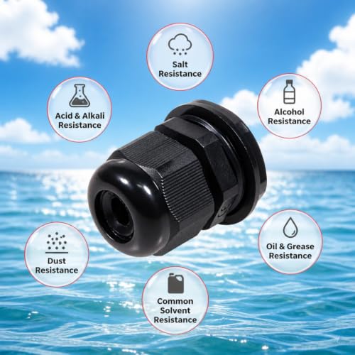 50PCS 3/8” NPT Cable Glands IP68 Waterproof Strain Relief Cord Connectors by Navellon - Used condition - Image 6