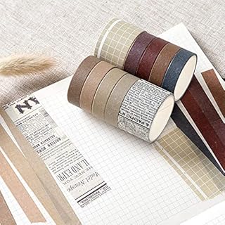 10 Rolls Vintage Washi Tape Set, ZMLSED Japanese Masking Decorative Tapes for DIY Crafts and Arts Bullet Journal Planners Scrapbooking Adhesive