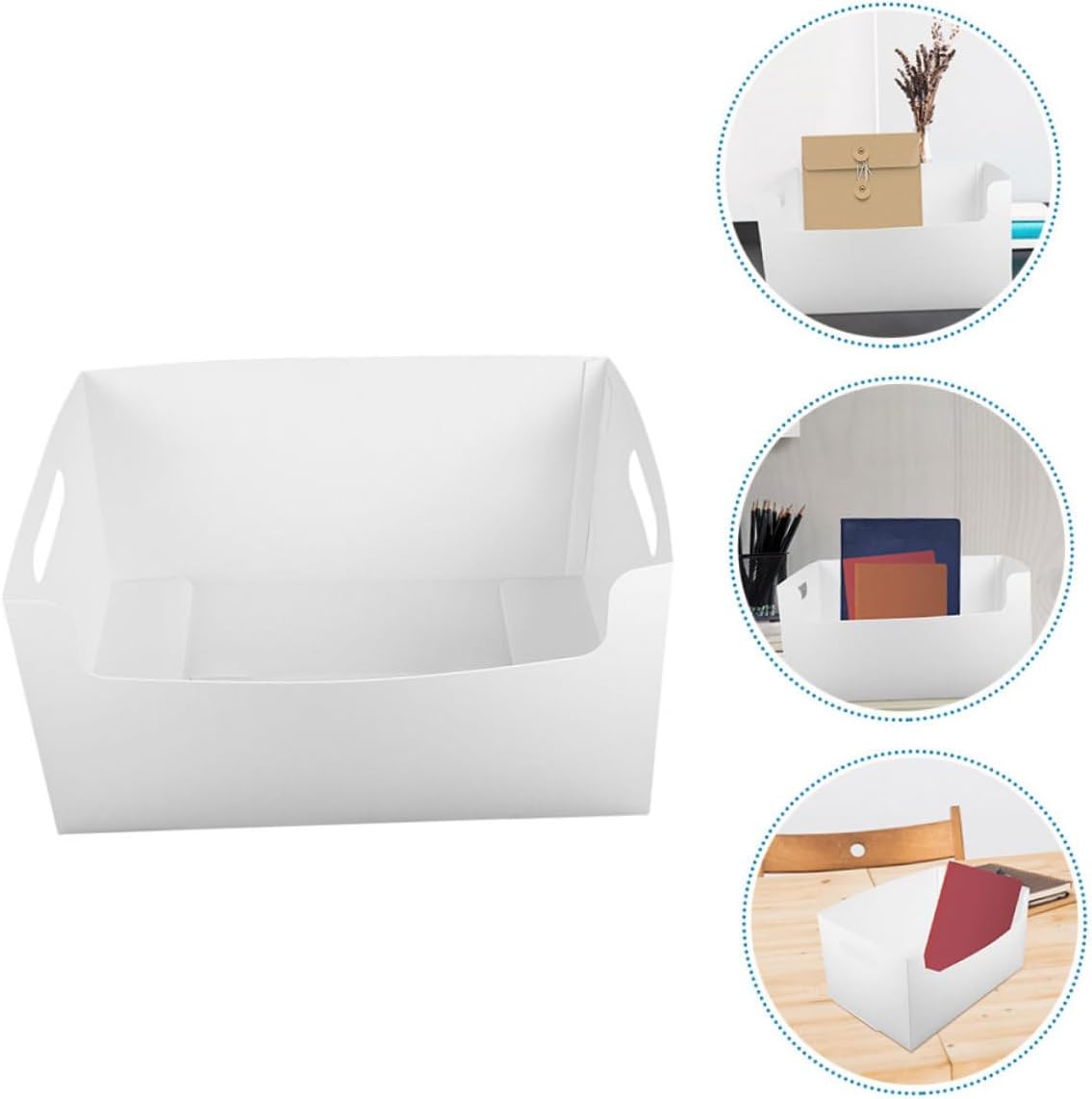 TEHAUX 3pcs ABS Magazine File Holder Desktop Organizer White