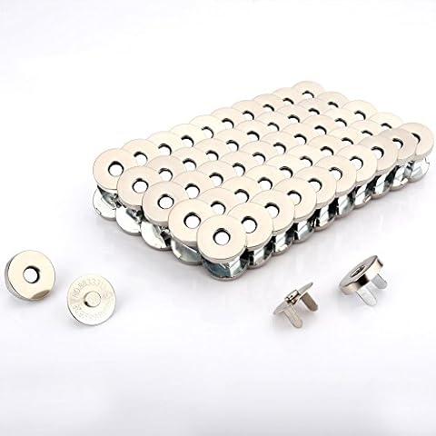 Z-COLOR 100 Sets Tone Magnetic Buttons Snap Clasps for Handbag Purses, DIY Accessories,Bags, Jackets, Covers etc (18mm, Silver) Cover