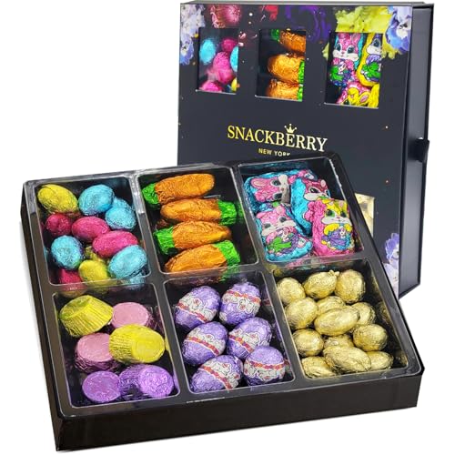 Easter Candy and Chocolate Platter with Milk Chocolate Bunnies, Chocolate Carrots, Cookies & Cream Eggs, and More! Kosher Holiday Mixed Gift Basket Candy Platter