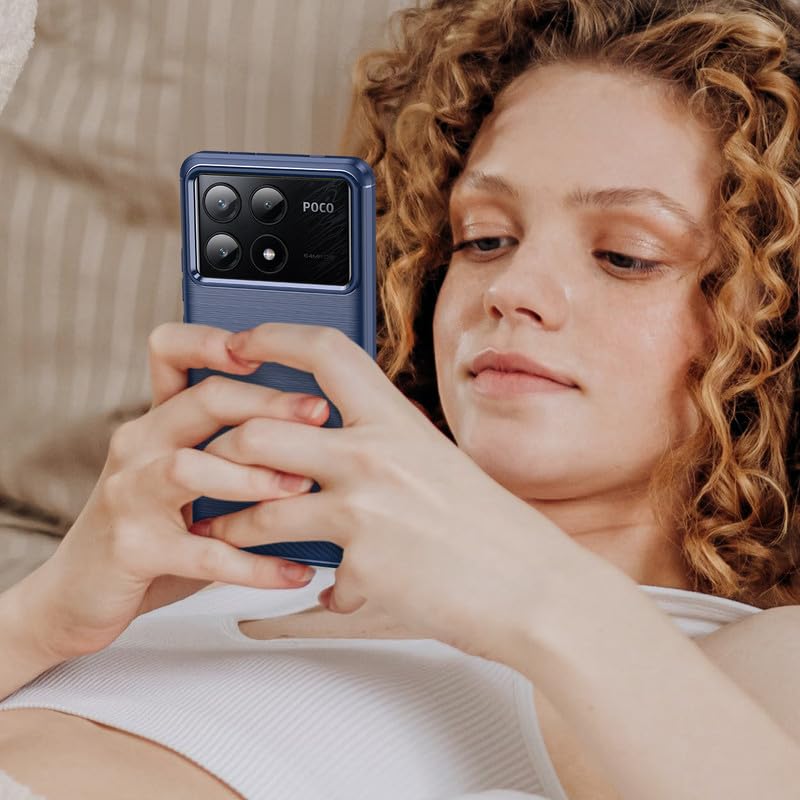 Image of Hybrid Carbon Fiber Back Case for Poco X6 Pro (Blue)