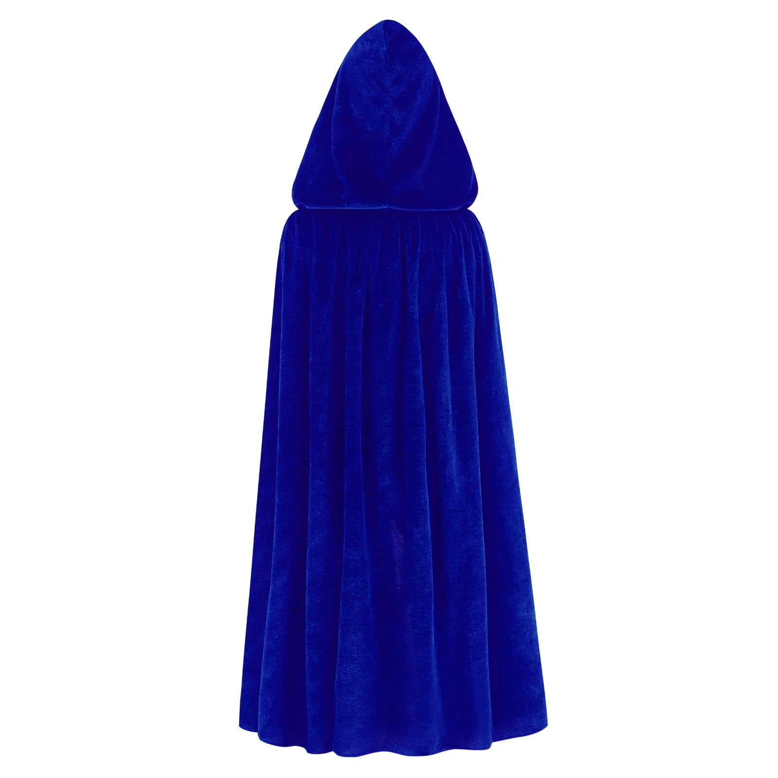 RRCBMD Adults Velvet Hooded Cape for Men Women Medieval Renaissance Unisex Cloak with Hood Blue Halloween Cosplay Costume 31.4inch - Image 2