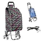 LÉGER ET PLIABLE - Le chariot de courses pliable à roulettes sac a dos peut supporter une charge maximale de boîtes en carton de 50 kg ou d'autres articles. Le cadre léger et pliable de ce chariot de courses vous permet de l'emporter et de le ranger plus facilement. Il peut facilement se replier en deux pour un rangement compact lorsqu'il n'est pas utilisé et se ranger facilement dans le coffre de votre voiture, sous le lit, dans le placard, la cuisine ou le garage