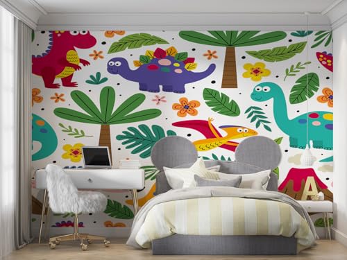 Papier peint dinosaure anti-déformation pour masquer les défauts des murs - 6