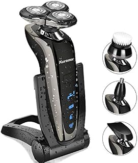 Kurener Electric Shaver Razor for Men Rechargeable 100% Waterproof Rotary for Shaving