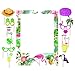 SWYOUN Tropical Theme Photo Frame Photo Booth Sets Hawaiian Frame Picture Props Summer Flamingo Pineapple Photo Props Luau Party Supplies(Pack of 17)