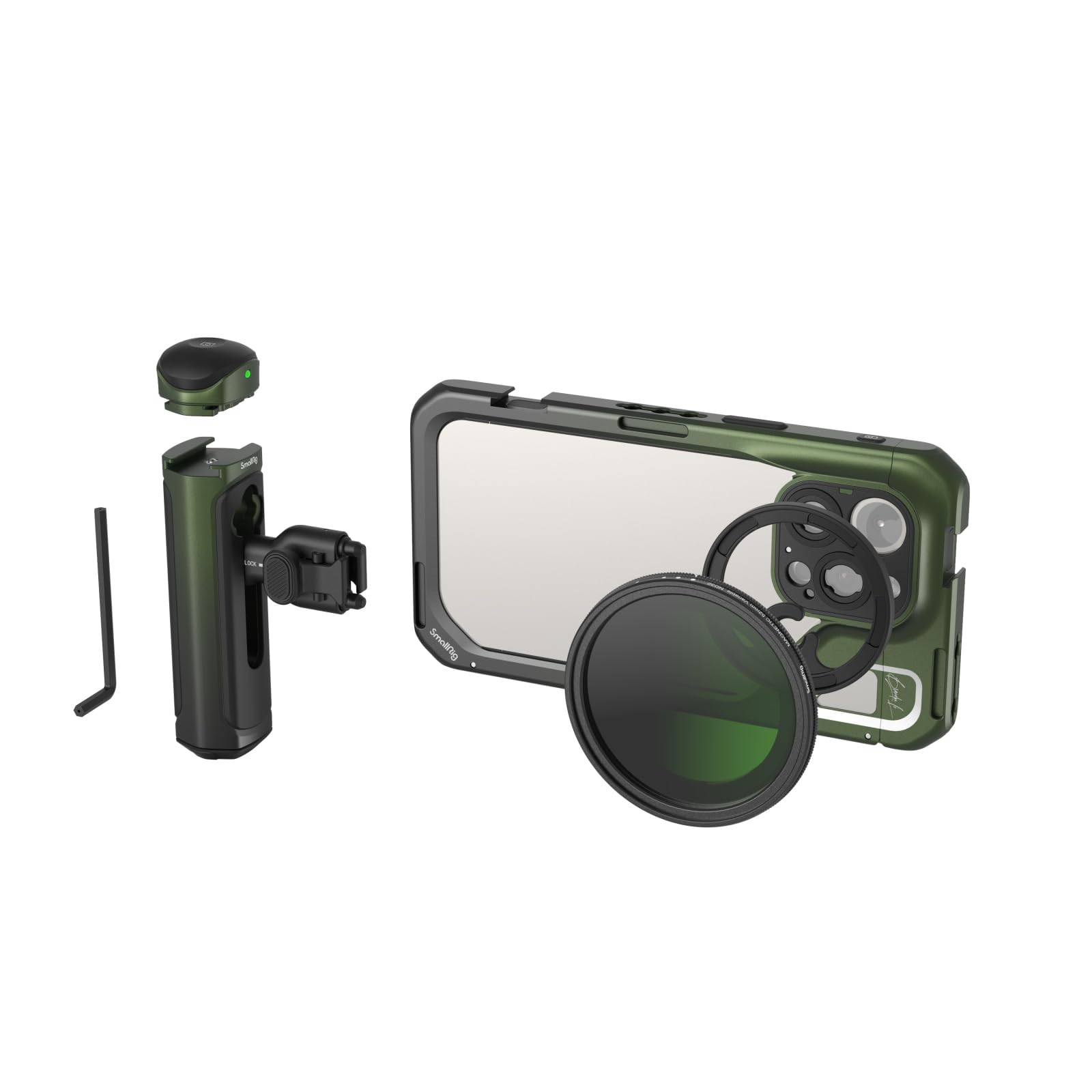 SMALLRIG x Brandon LiMobilny zestaw wideo do iPhone'a 15 Pro Max z bezprzewodowymi uchwytami z szybkozłączką, ulepszonym filtrem magnetycznym VND 67 mm, adapterem filtra 67 mm - 4407B