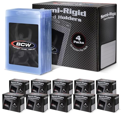 Image of BCW Semi Rigid Card Holder #1 | 2000 Pack | Semi Rigid Card Sleeves for Grading Submissions | Protective Holders for Sports & Trading Cards