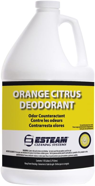 Esteam Orange Citrus Deodorant, Carpet and Fabric Deodorizer, Odor Counteractant, 1 Gallon