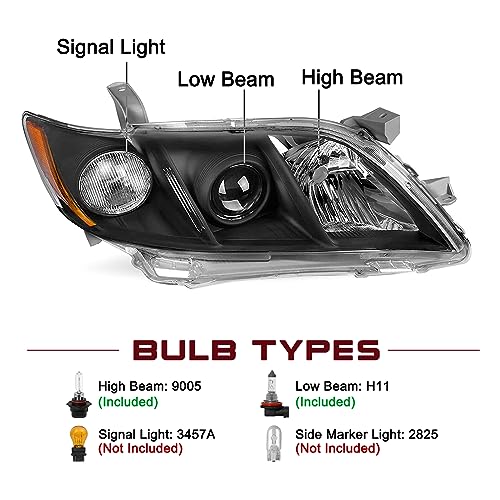 Image of JSBOYAT Headlight Assembly Fits for 2007-2009 Toyota Camry Exclude Hybrid